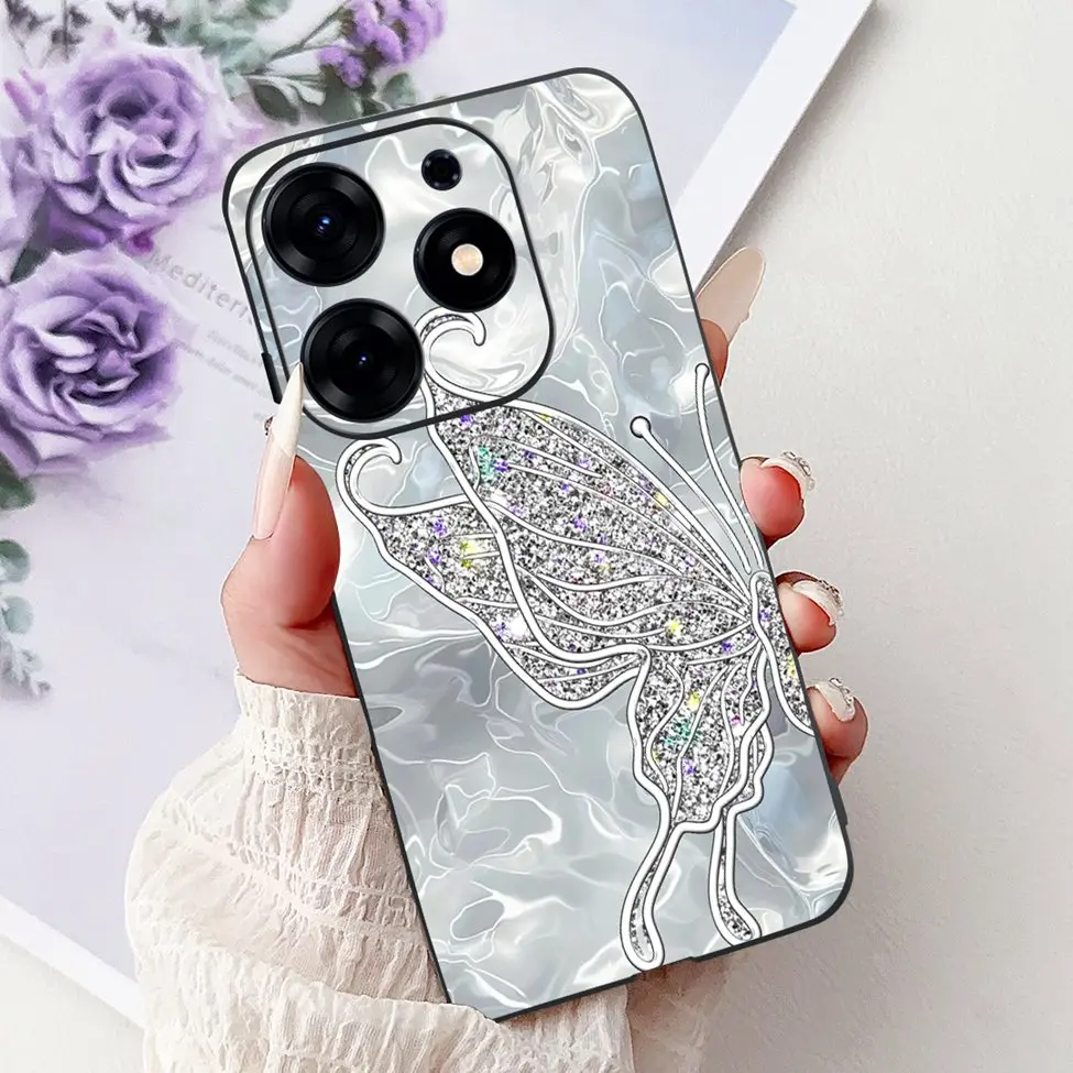 Silicone Cute Fashion Flower Painted Soft Back Cover