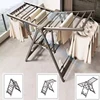 Aluminum Folding Butterfly Shape Clothes Drying Display Rack Outdoor Adjustable Cloth Stand Clothes Airer Dryer Rack 3