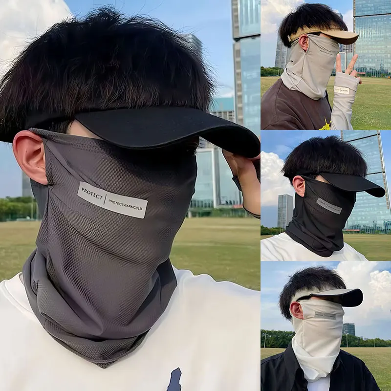 Neck Wrap Ice Silk Sunscreen Mask Sunscreen Mask Face Mask Ice Silk Mask Cycling Bandana Multifunctional Bandana Motorcycle Bandana Cotton Bandana Camouflage Bandana Bandana Headscarf Bandana Neck Cover Summer Ice Silk Sunscreen Mask For Men Women Outdoor Cycling Face Cover Neck Wrap UV Protection