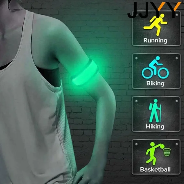 JJYY 1PC Outdoor Sports Night Running Armband LED Light USB Rechargeable Safety Belt Arm Leg Warning Wristband Cycling Bike Bic 4