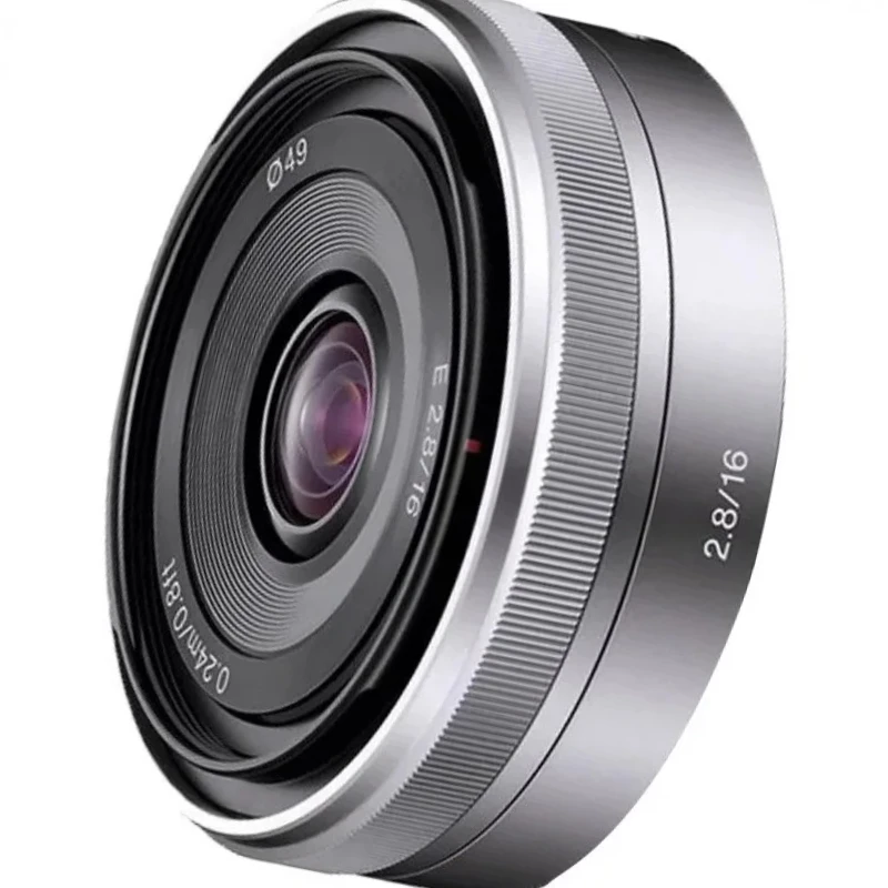 E 마운트 16mm F2.8 광각 프라임 렌즈 APS-C 컴팩트 팬케이크 렌즈 SEL16F28 카메라 렌즈