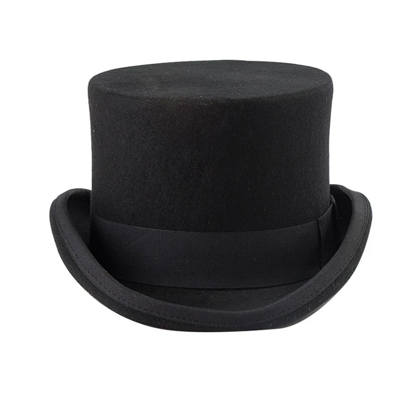 Wool Party Costume Accessory Wool High Top Hat Wool Fedoras Top
