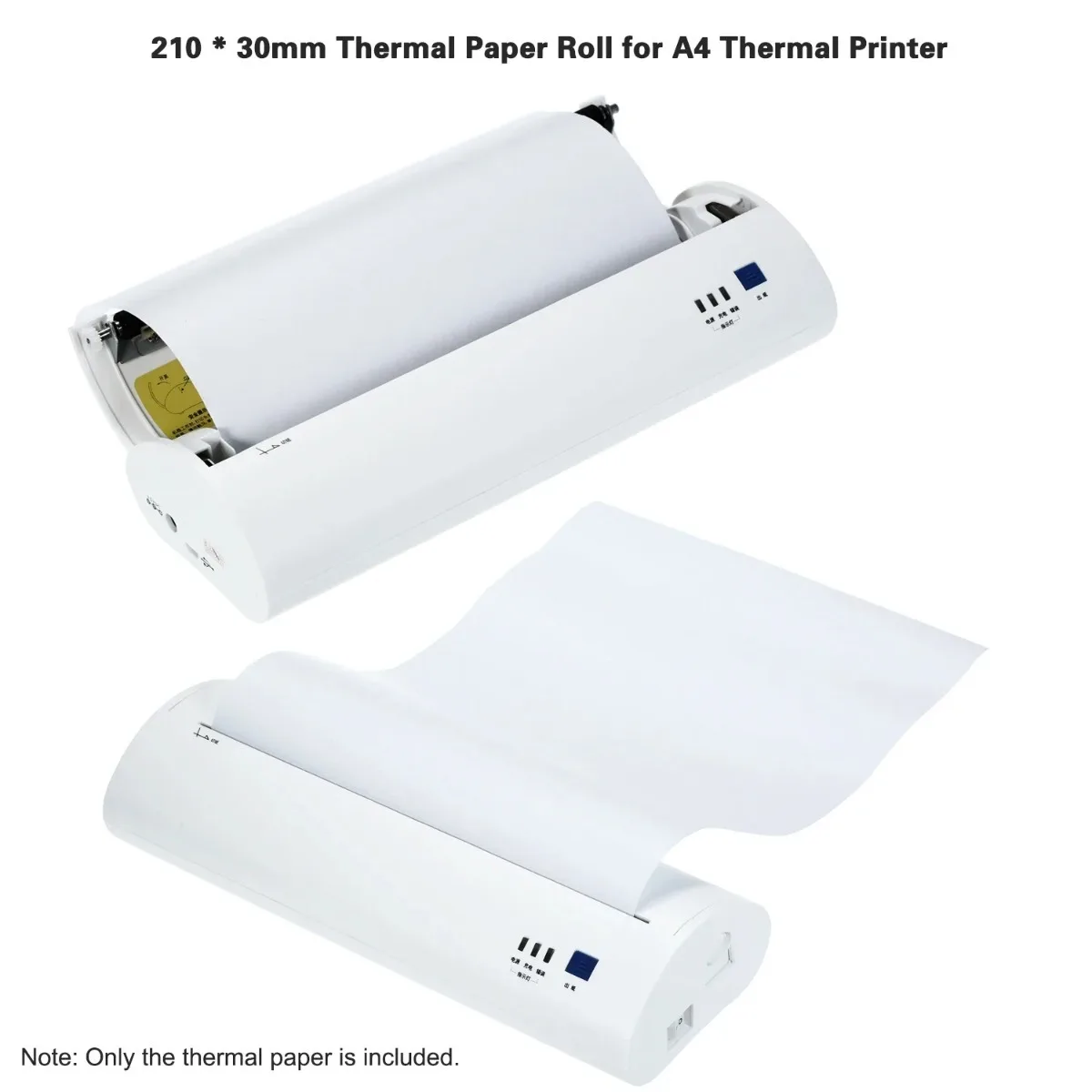 A4 Quick-dry Thermal Paper (210mm/8.27"width/6.5m Long,Φ1.18") for Portable Printer,thicker Brighter Clearer 1Roll=25 Sheets