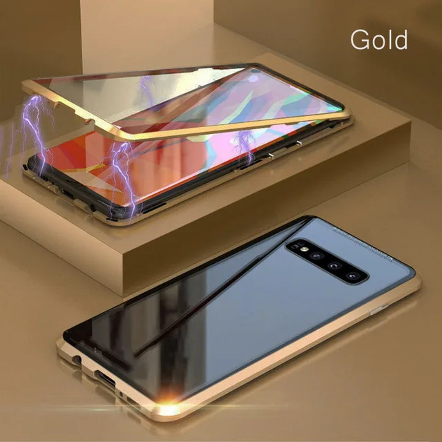 Magnetic Double-Sided Glass Snap Lock Phone Case with 360° Full Protection