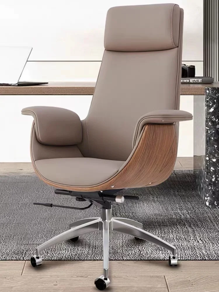 Leather Boss Office Chairs Home Bedroom Backrest Recliner Student Computer Chair Simple Business Executive Swivel Lift Armchair the combination of office tables and chairs is simple and modern for four people
