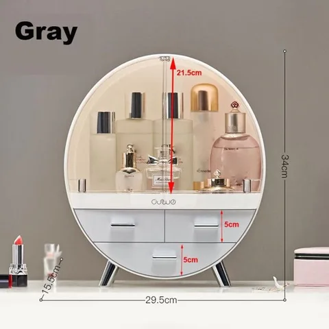 cosmetic storage box large capacity skin care dressing table high-definition cosmetic mirror dust-proof storage box