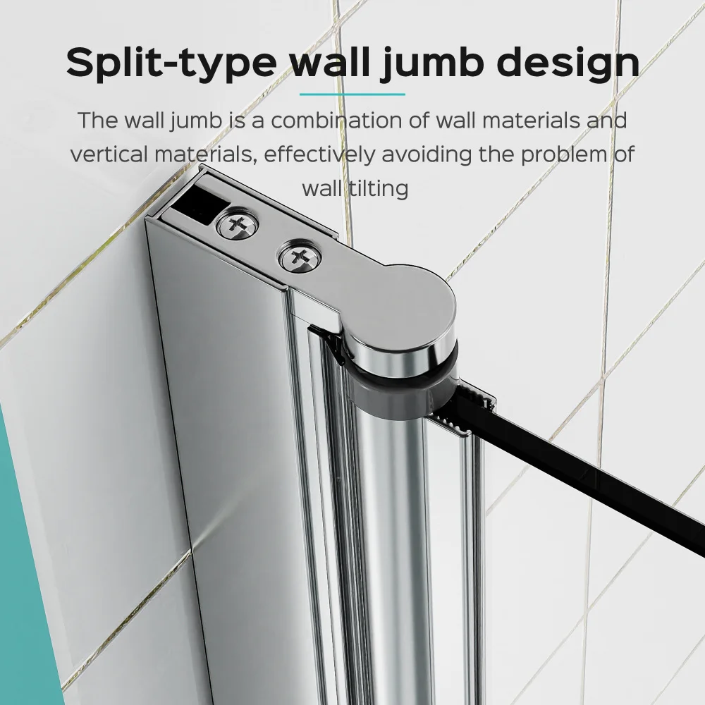 31 in. W * 55 in. H Frameless Shower Doors for Bathtub, 1/4" (6mm) Thick SGCC Tempered Glass Door, Pivot Shower Door Panel 2