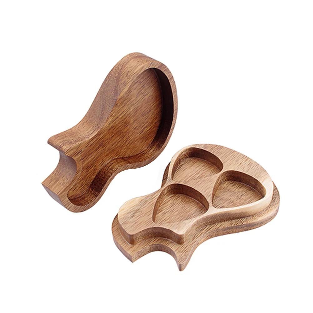 

Guitar Top and Bottom Cover Pick Case Handmade Wooden Guitar Pick Box For Guitarist Music Lovers Gifts (Light Brown)