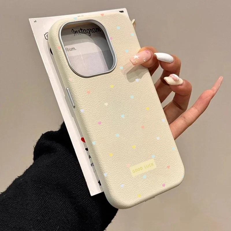 Colorful Love Heart Leather Shockproof Phone Cover Gift