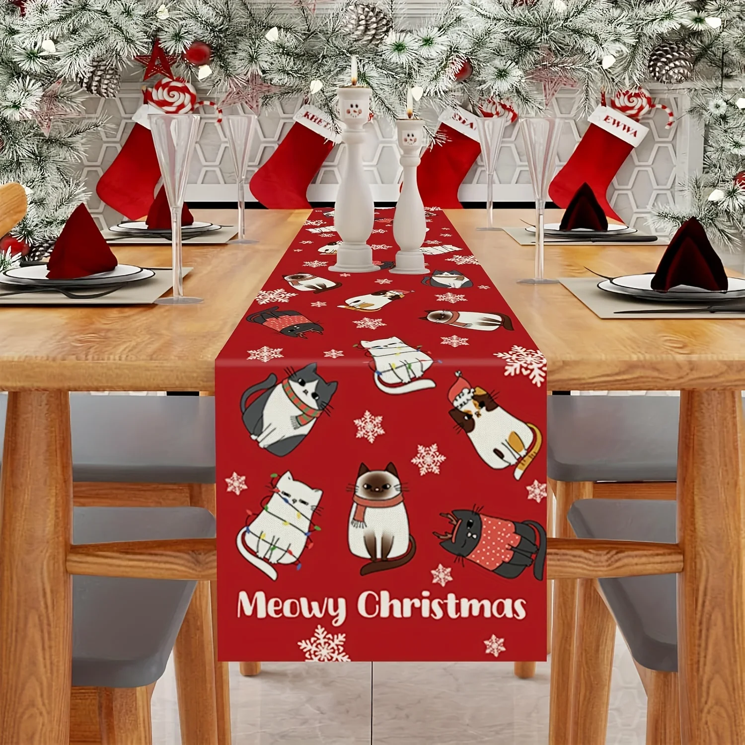 Christmas Cat Table Runner 2