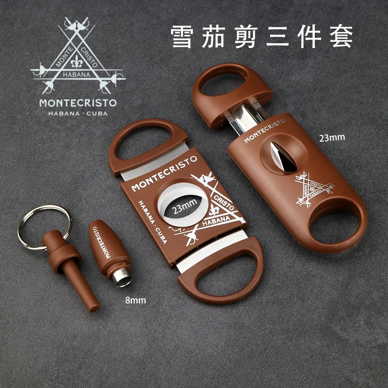 3 Cigar Set Portable Cutter ,sharp Stainless Steel Blade for V-cutting Cigars, A Puncher Cutting Knife As A Cigar Accessory.