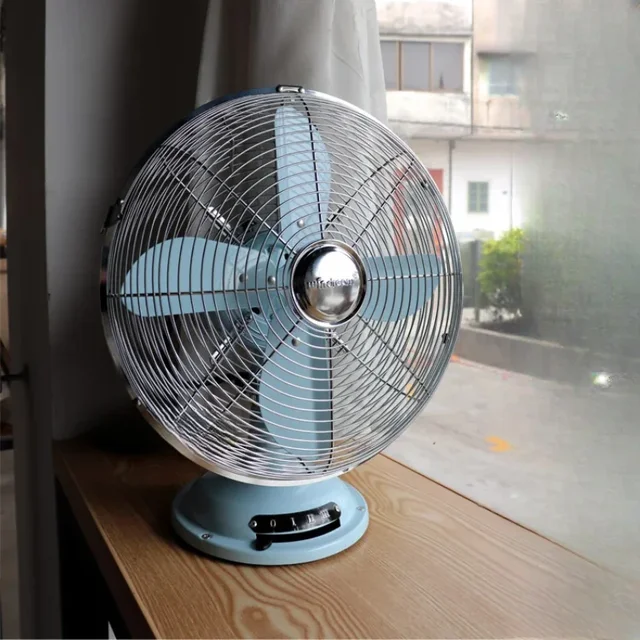 DK66: European Style Vintage Metal Oscillating Table Fan, Powerful Retro Desk Fan for Stylish Cooling in Home, Office, Dorm 4
