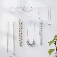 Durable Acrylic Jewelry Holder Transparent Pink Blue Wall-mounted Jewelry Hanger Home Storage Organization 1