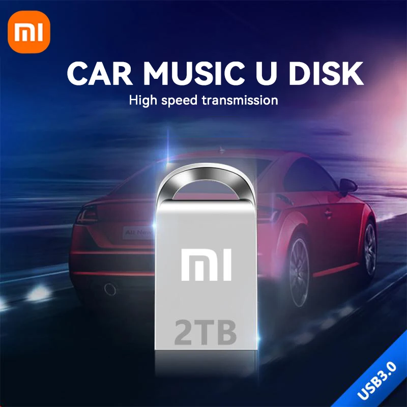 Flash Drive Xiaomi 2TB Metal USB High Speed Flash Drive 512GB Tiny Pendrive Memory Stick 1TB Storage Device WaterProof U Disk Type-C Adapter