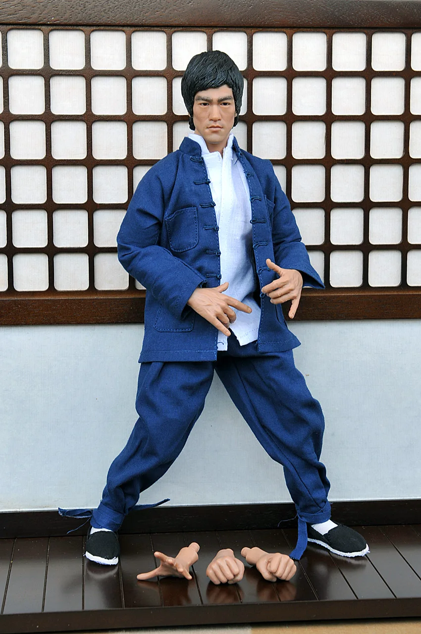 

ZYTOYS 1/6 Blue Long Sleeve Tang Suit Model Bruce Lee Kung Fu fit 12" Male Body