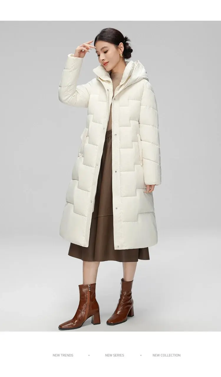 Women Winter Mid-Length Cotton Padded Jacket With 2025 New Women Warm Thicken Cotton Coat Korean Loose Hooded Parkas Outwear