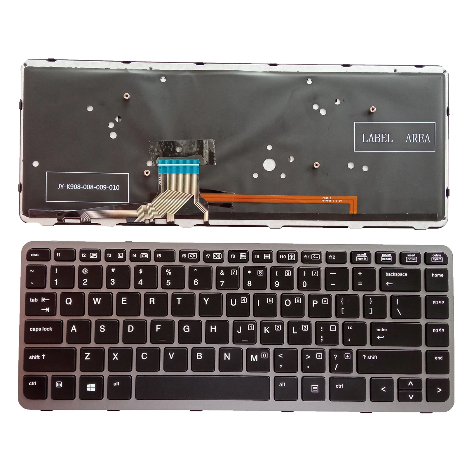 

New For HP EliteBook Folio 1040 G1 1040 G2 Keyboard US Backlit Silver frame