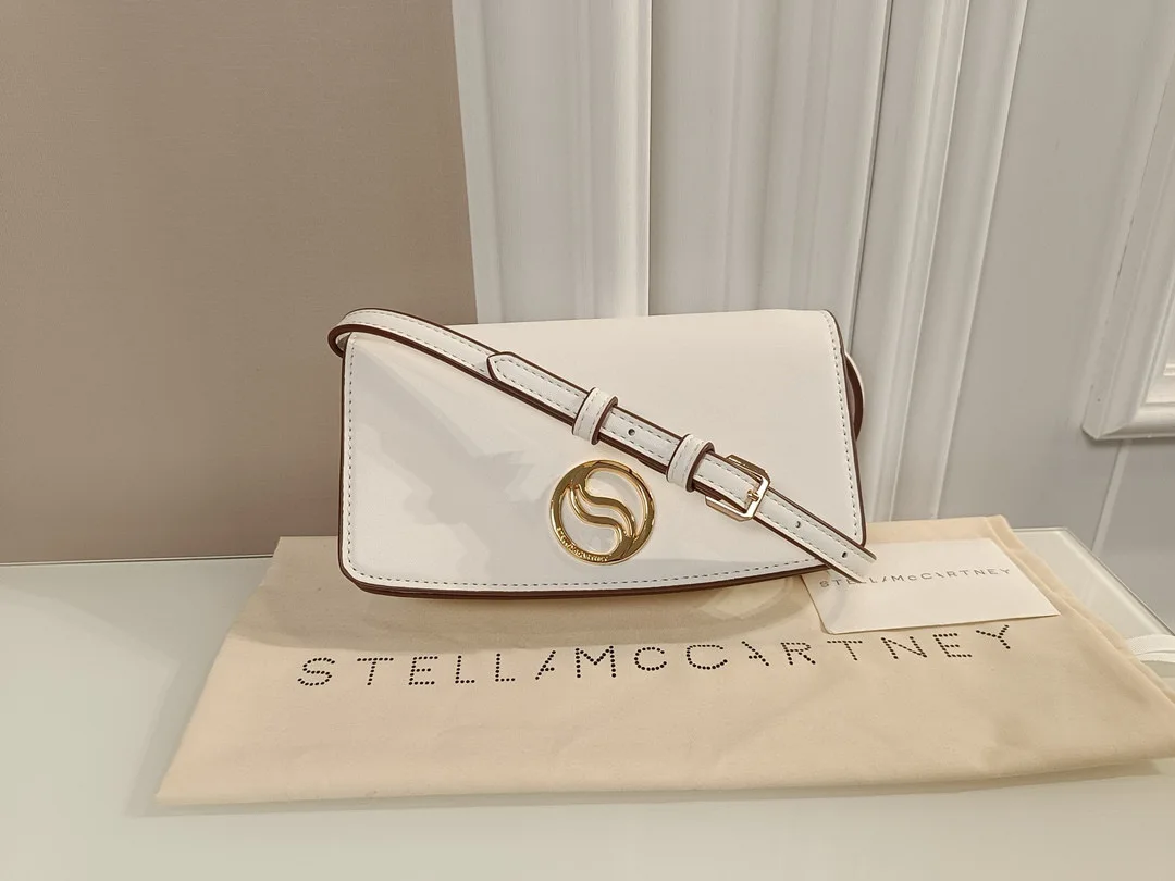 

Stella McCartney New Women Shoulder Bag Adjustable Shoulder Strap Luxury Designer Classic Metal Ring Logo Magnetic Snap Flip B