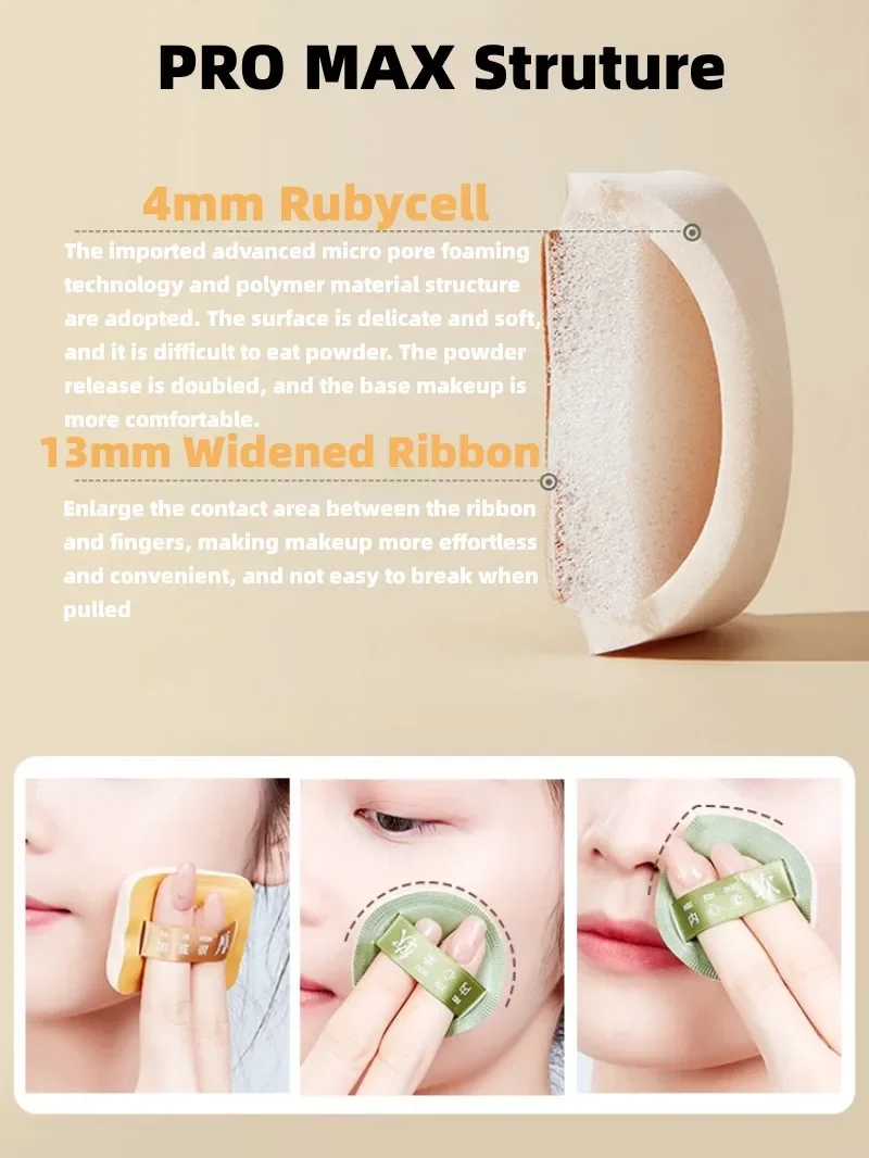 Description Picture 6 of item3 Pcs/Box Soft Air Cushion Puff Concealer Brush Round Makeup Blender Sponges Elastic Marshmallow Cosmetic Foundation Powder Set