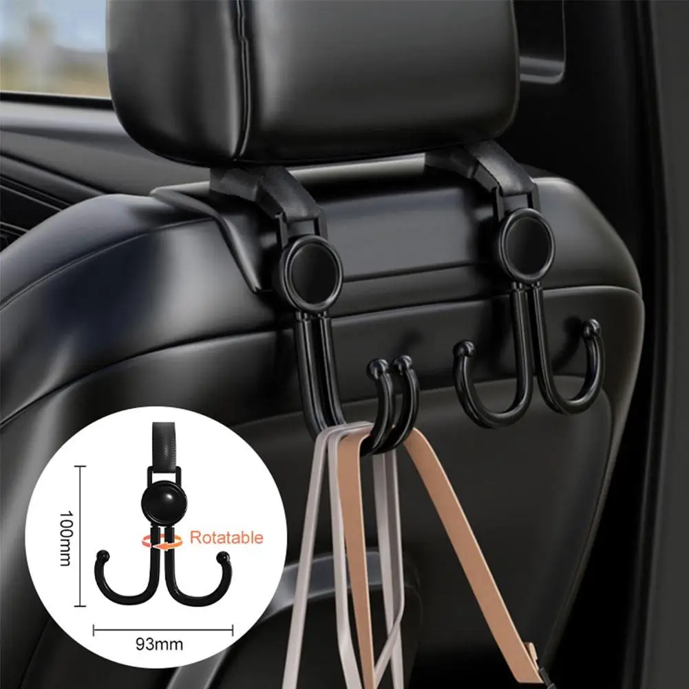

NEW Car Back Seat Hooks Stainless Steel Seats Hanger with Decoration Handbag Clothes Storage Hooks Rhinestone C0D6