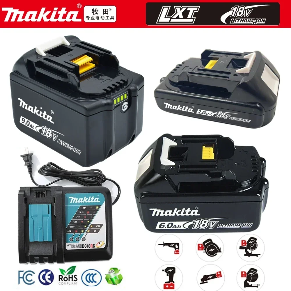 

Genuine/Makita 18V 9AH 9000mAh Battery Rechargeable Li-ion Lithium-ion Batteries Charger for BL1860B BL1850 BL1830 BL1815 LXT400
