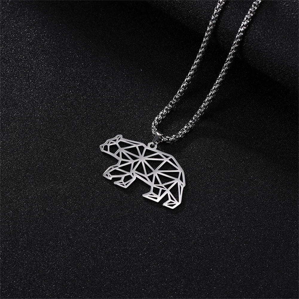 Punk Garnelen Löwe Wolf Anhänger Halskette Edelstahl Tier Halskette trend ige weibliche Geburtstags feier Geschenk Designer Schmuck – Detail 16