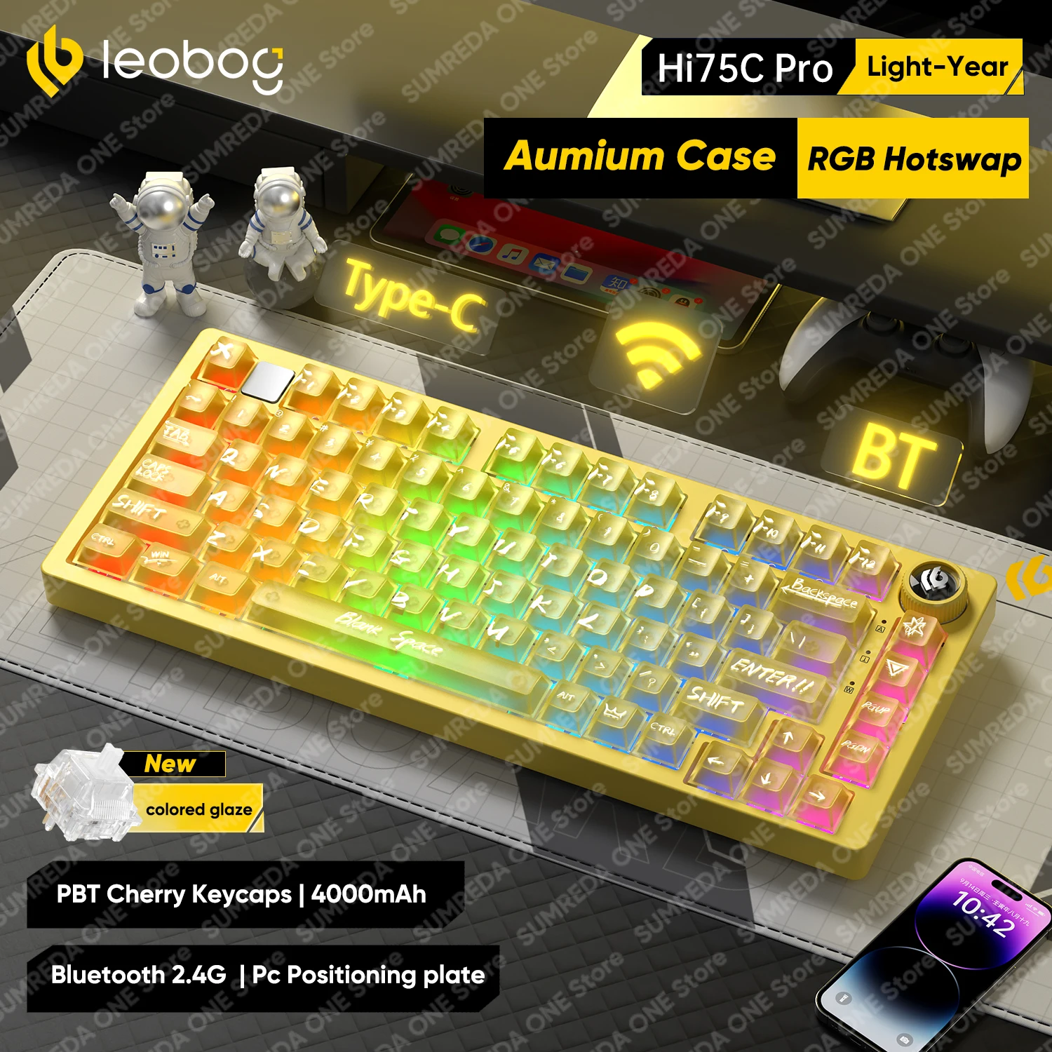 Leobog Hi75C Hi75 Hi75C プロアルミワイヤレスカスタムメカニカル