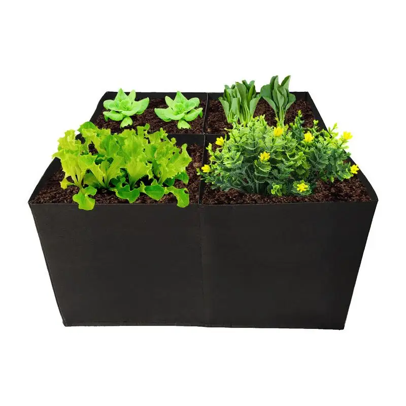 

Raised Planting Bed Bag Raised Planting Bed With 4 Divided Non-Woven Fabric Breathable Gardening Planter For Carrot Onion Flower