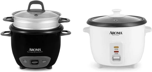 Aroma Housewares 6-Cup (Cooked) 1.5 qt. One Touch Rice Cooker, White