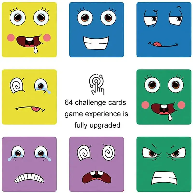 Face Changing Cube Building Blocks Board Game Wood Puzzle Montessori Expression Wooden BlocKs for Children Battle Table Game 4