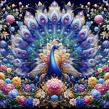 Peacock Diamond Painting Kit 1