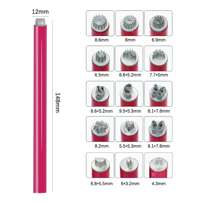 Nail Art Stamping Pen Set, Stainless Steel Tips, Unscented, with Flower and Geometric Patterns for DIY Manicure and Pedicure 6