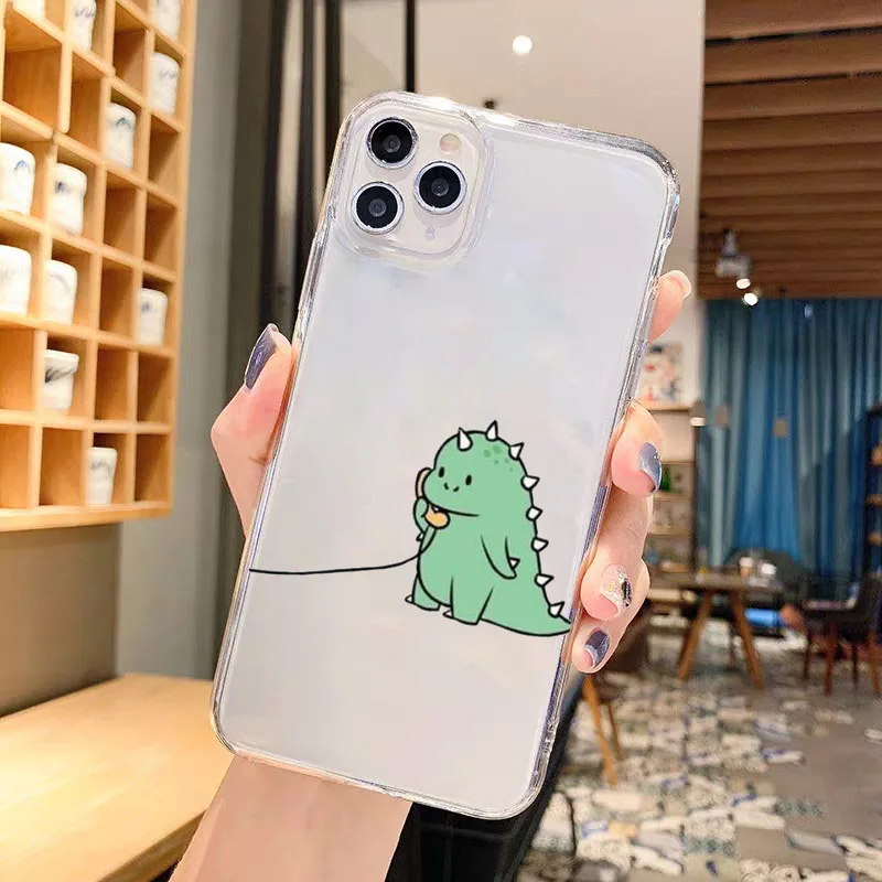 Pnakqil IPhone 14 Pro 6,1" Hülle – Dino-Herz Design, Weiches Silikon, Stoßfest, 2 Stück