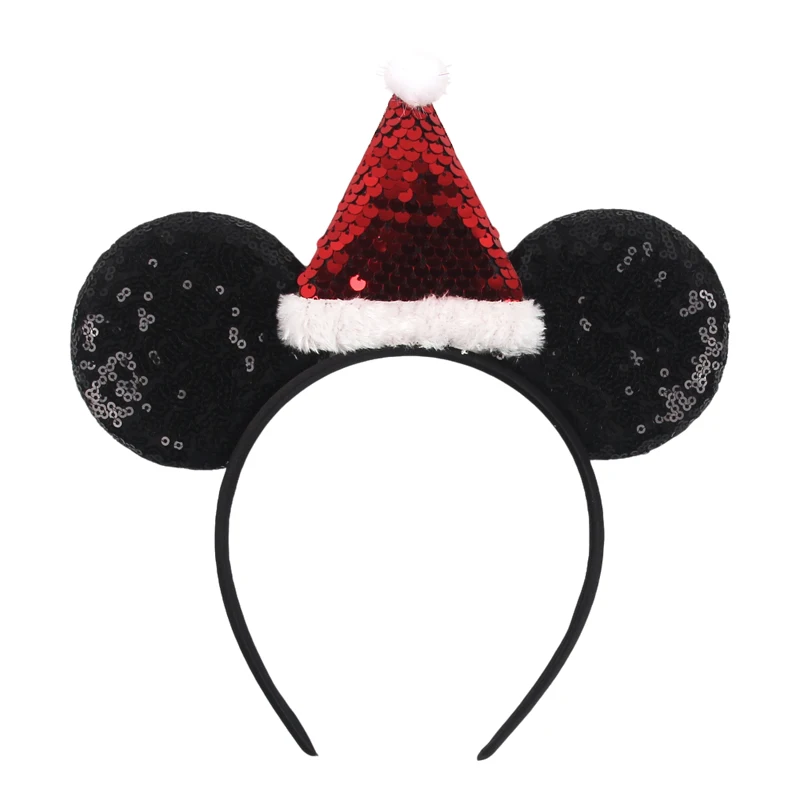 Frohe Weihnachten Pailletten/Samt Schleife Mausohren Haarband für Mädchen Weihnachtstag Stirnband Frauen Mädchen Festival Kinder Cosplay Zubehör – Detail 15