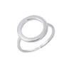 Punk Geometric Pure 925 Sterling Silver Hollow Round Circle Open Rings For Women Girl Anillos LR067 4