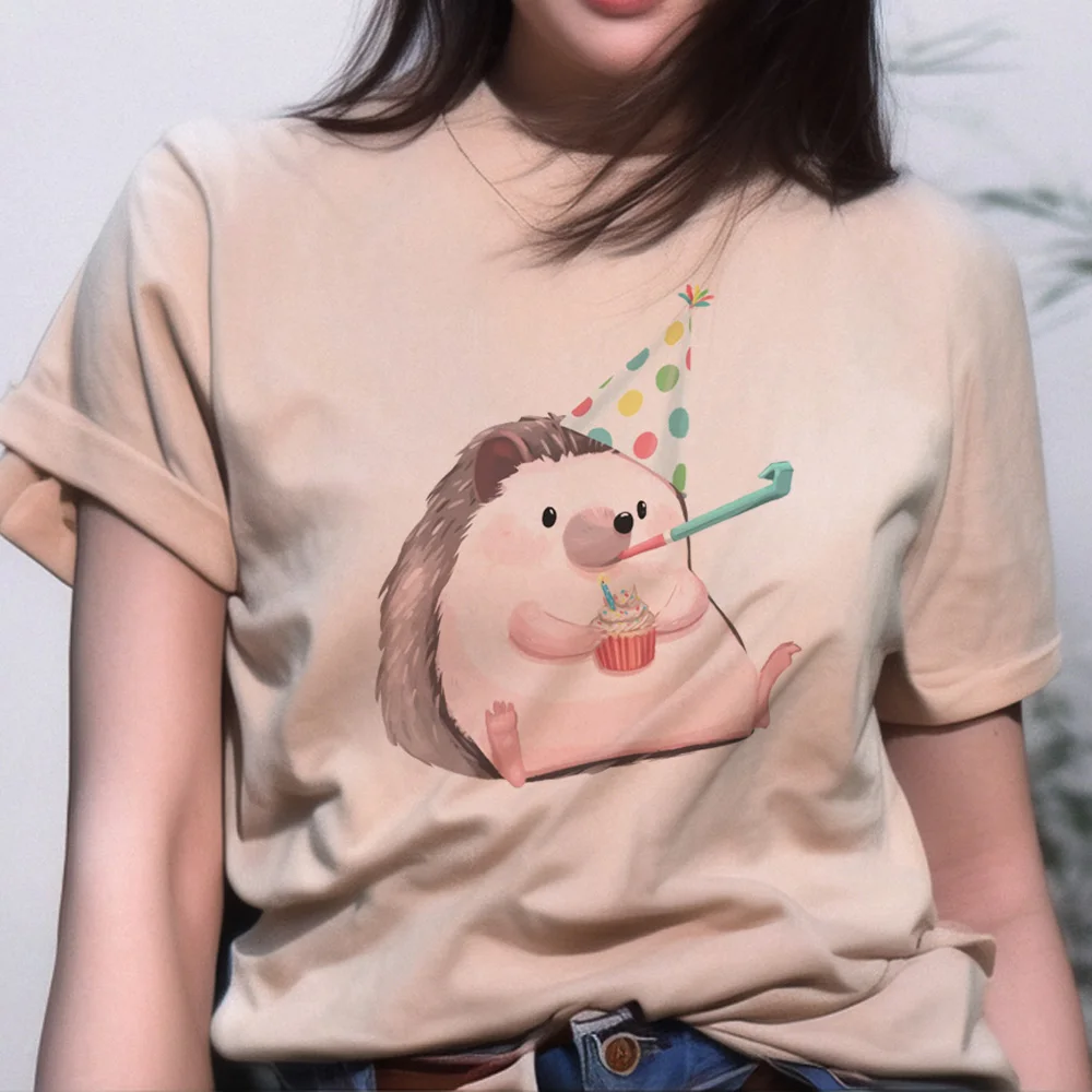 

Hedgehog t shirt women summer manga Y2K Tee female streetwear comic y2k clothes