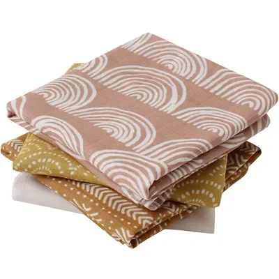 60x60cm Muslin Squares Baby Swaddle Blanket Baby Bib Scarf Handkerchief Burp Cloth Set 2