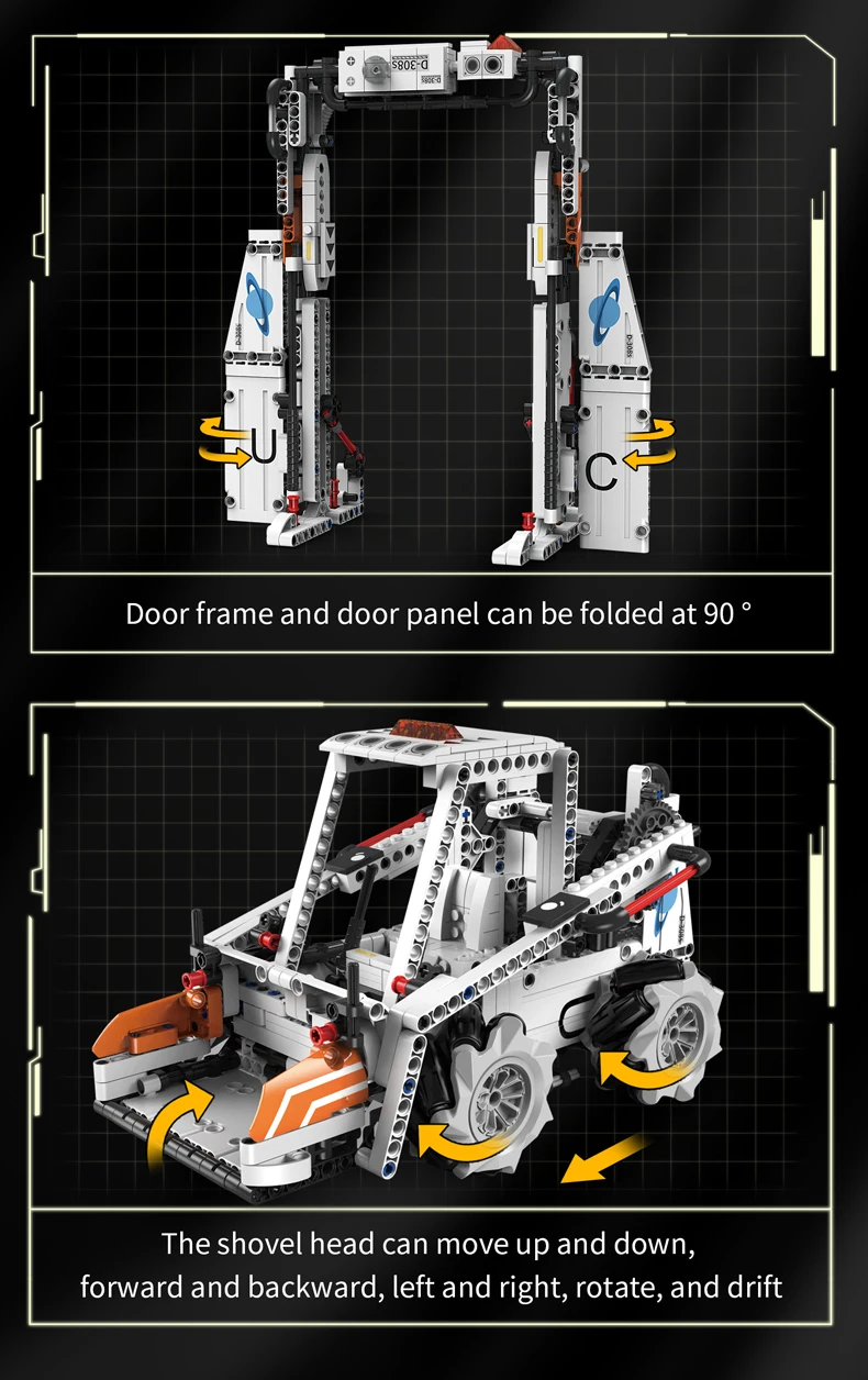 Technical Intelligent Robot Dog Forklift Loader Door frame APP Remote Control Building Blocks Bricks Programming Gift Set