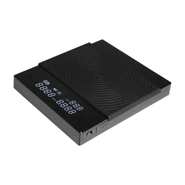 TIMEMORE Basic 2 Black Mirror Pour Over Coffee Scale flow rate display Auto Timer digit Kitchen Food scale espresso 0.1g/2kg 1