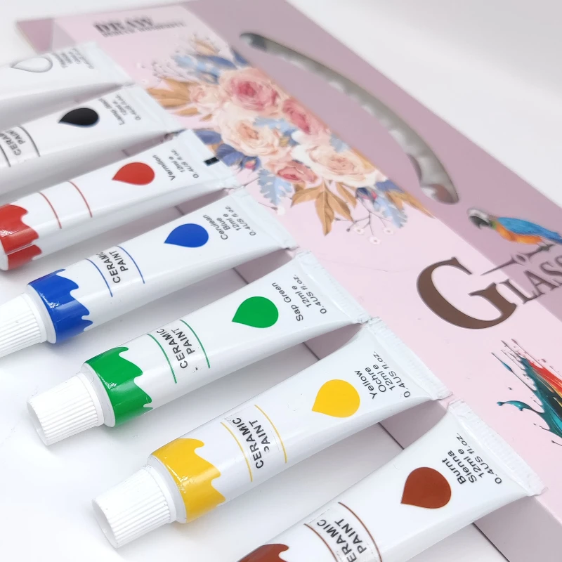 12색 12ml 아크릴 구아슈 수채화 세라믹 섬유 유화 물감 강력한 커버력 그라피티 여행 스케치용