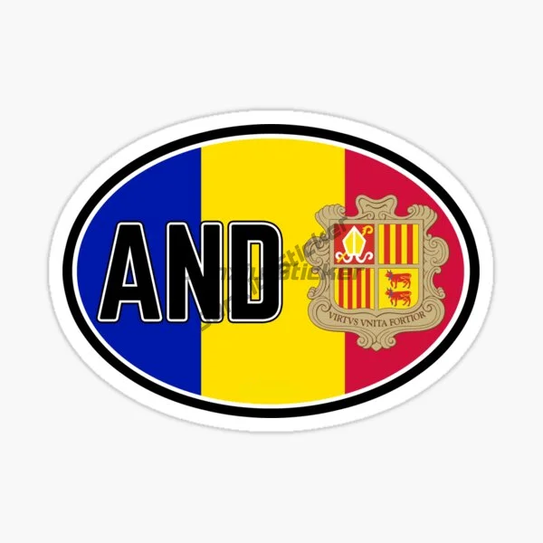 Bandiera ovale Andorra adesivi per auto creativi accessori vinile autoadesivo PVC moto parabrezza impermeabile adesivo per lo Styling dell'auto