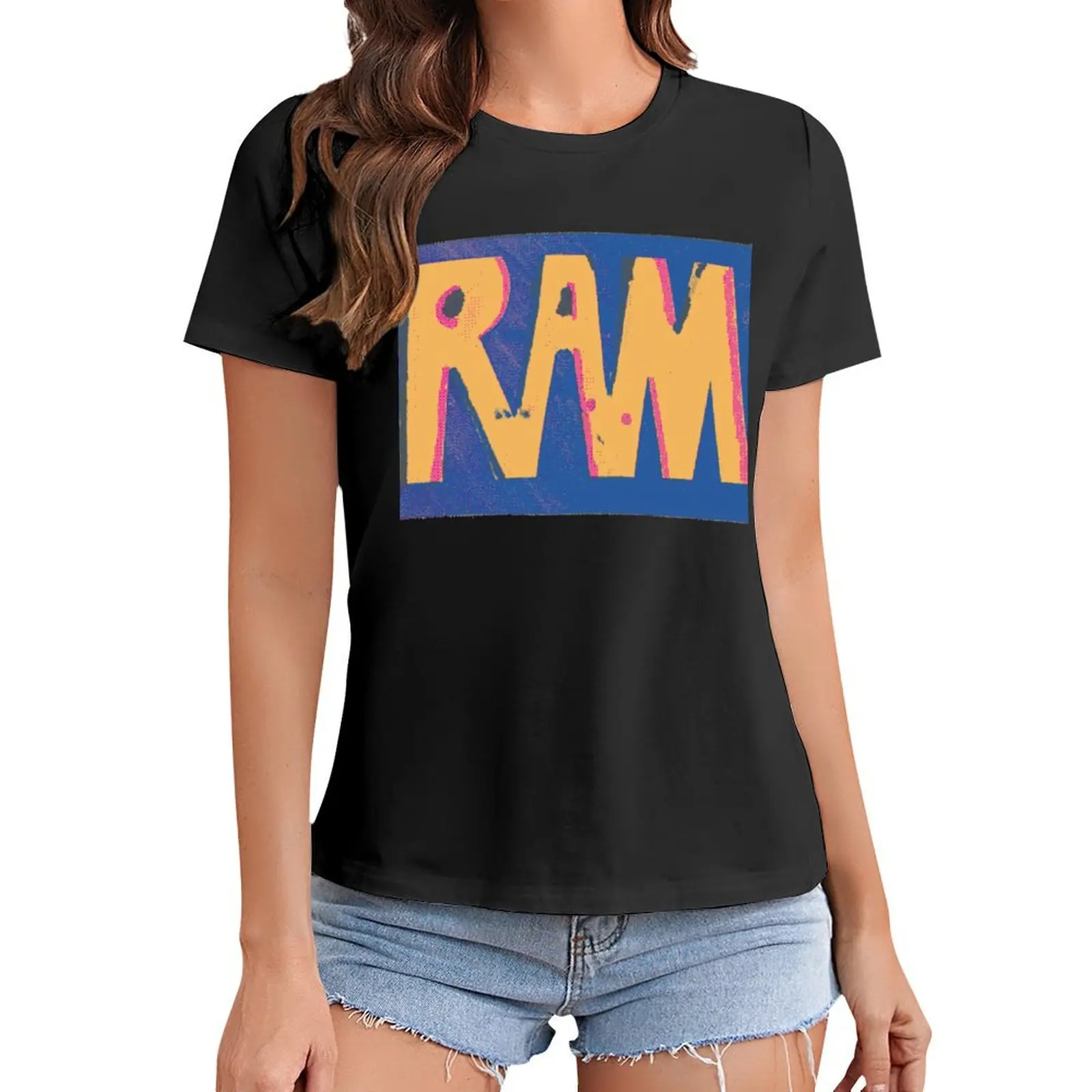 

RAM pixel T-Shirt korean fashion Female clothing fashion woman blouse 2024