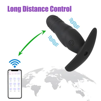 Butt Plug Prostate  Massager Thrusting Dildo Sex Toys for Men Gay Women Anal Plug Vibrator Heating 9 Speeds APP Control 4