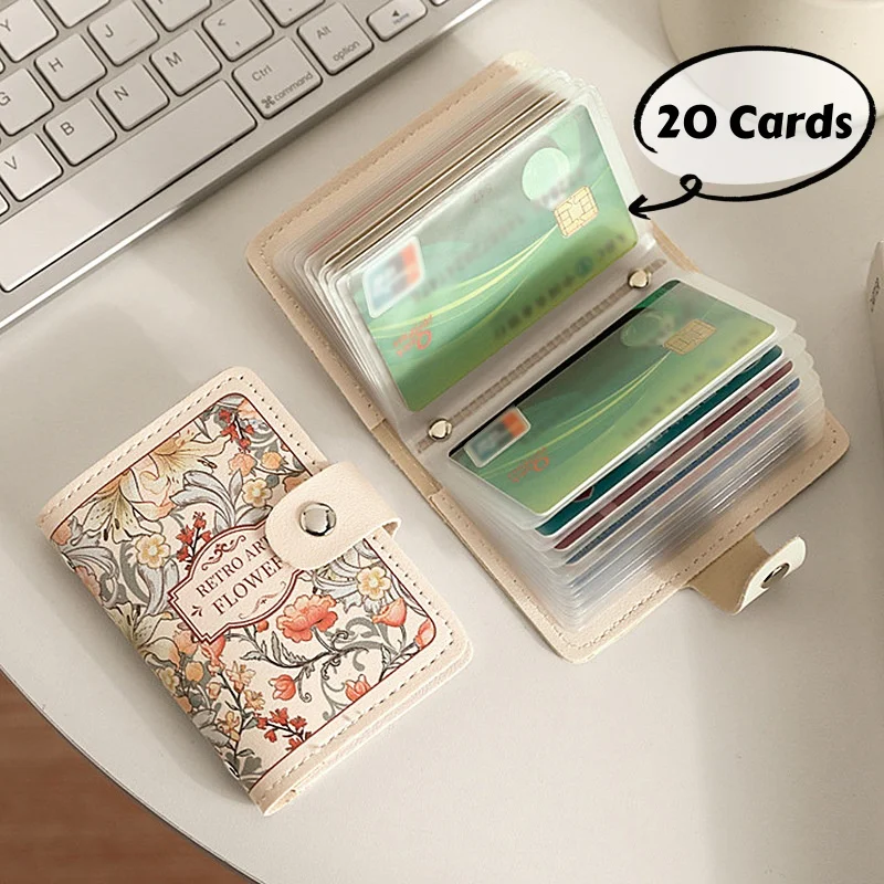 20 Card Pockets Women Wallets PU Leather Large Capacity Money Bag Lightweight Waterproof Business Card Case Women