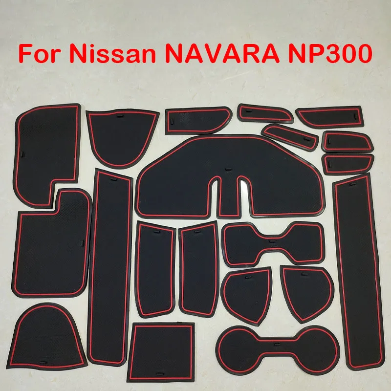 Per Nissan Navara Np300 D23 2015 2016 2017 2018 2019 2020 2021 2022 1 Set Car Door Gate Slot Portabicchieri Tappetini Antiscivolo Fit