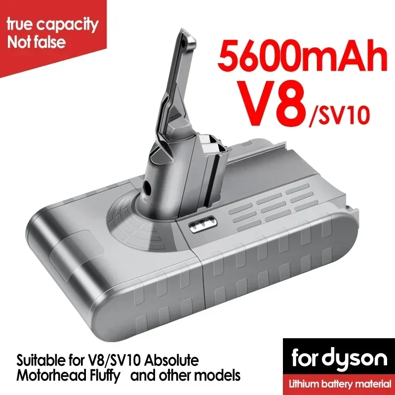

Батарея для пылесоса Dyson V8 V7 SV10, 5000 мАч, 21,6 в, полная/пушистая/для очистки животных, сменная литий-ионная батарея 4,0 мАч