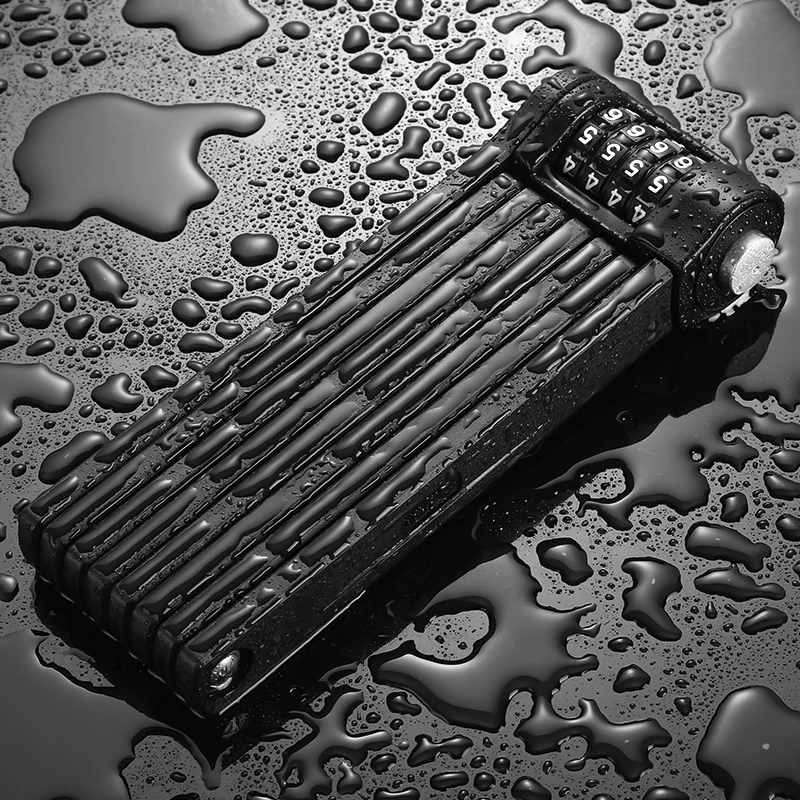 WEST BIKING Bicycle Folding Chain Lock Anti Theft Combination Lock Heavy Duty Safety Motorcycle MTB Road Cycling Electric Lock