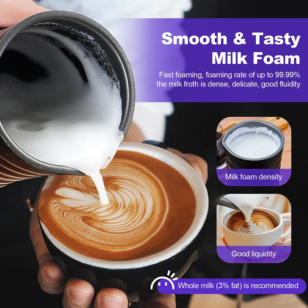 4-IN-1 Electric Automatic Milk Frother Maker Steamer Frother Machine For Coffee Cappuccino Latte Coffee Hot and Cold Foam Maker