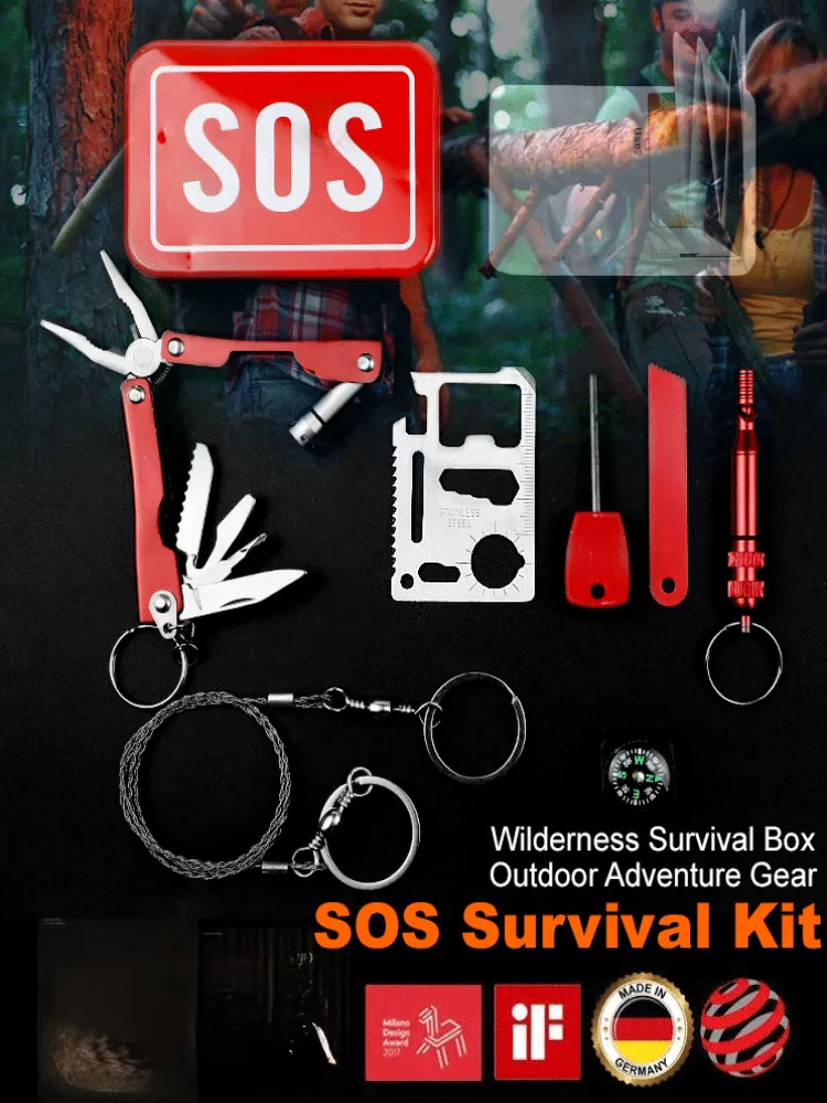 Set Di Giubbotti Di Salvataggio Con Kit Di Attrezzi In Metallo Set Di Scatole Di Salvataggio Per Attrezzi Da Esterno Kit Di Forniture Di Emergenza Org