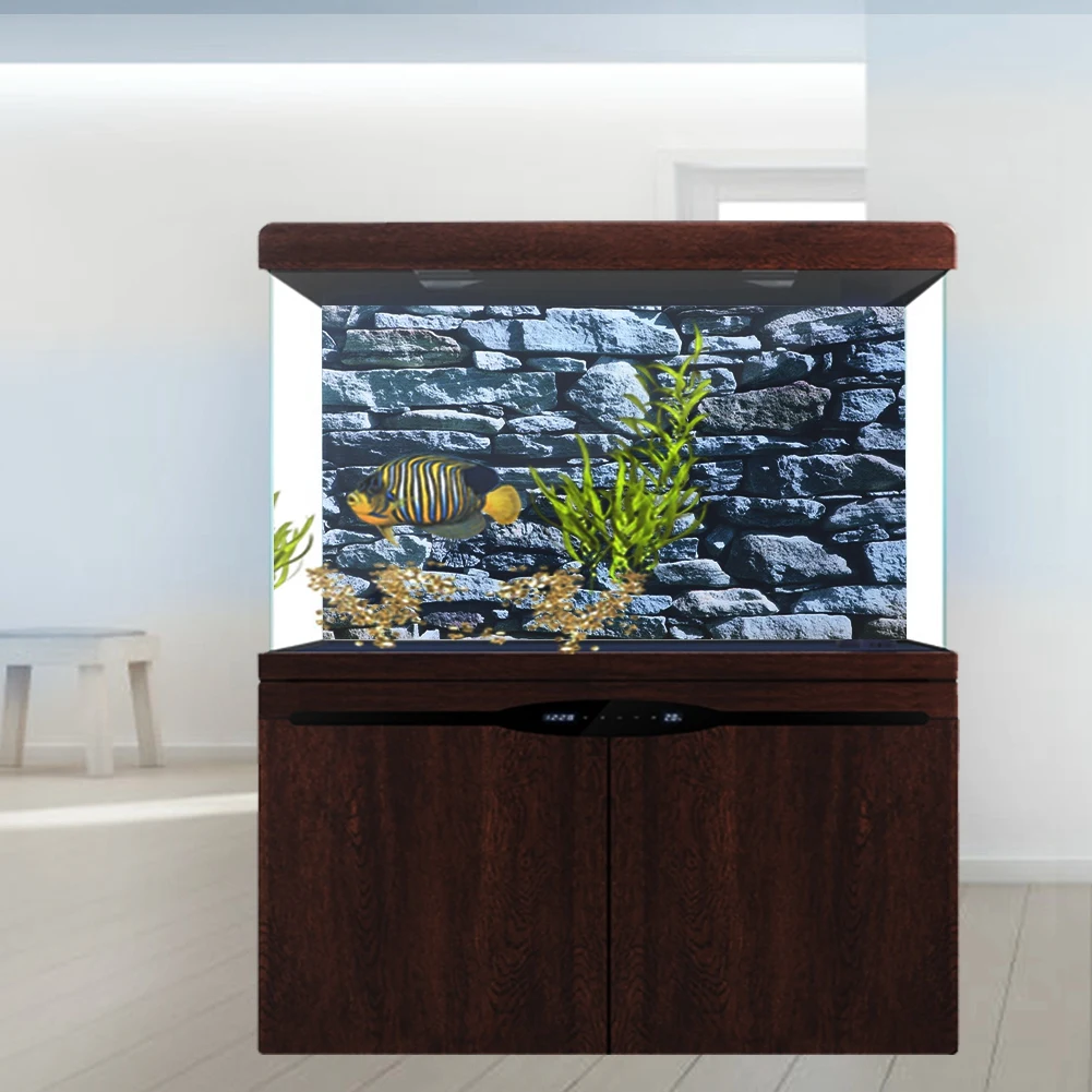 Fish PVC Sticker Background Poster Decorative Stonewalling Paintings PVC Sticker Landscape Image for Aquarium Fish aquarium sticker